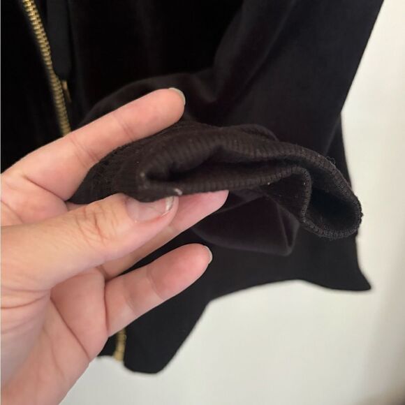 White Mark black velour zip up hoodie with gold zipper L - Picture 5 of 12